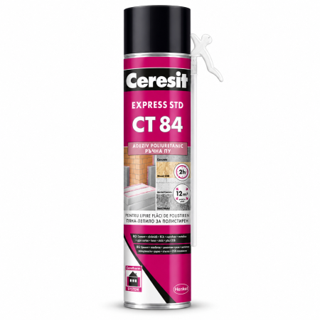 Adeziv poliuretanic pentru polistiren Ceresit CT 84 Express STD, 750 ml
